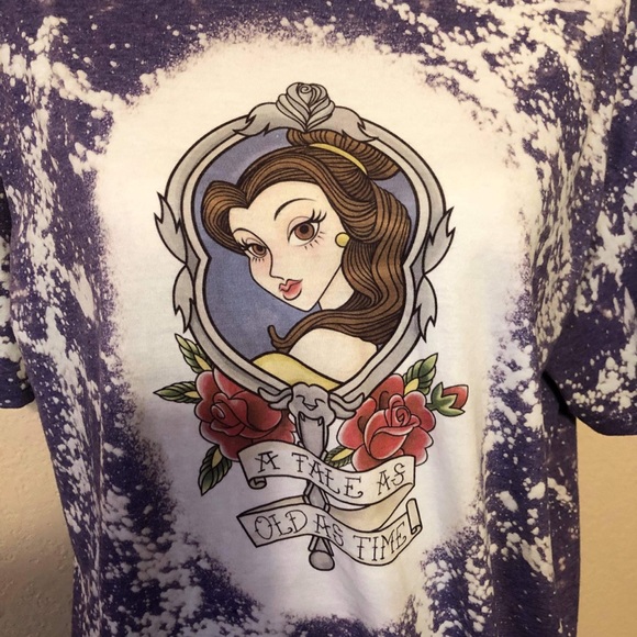 Belle Beauty & The Beast Bleach Dye Graphic Tee - Picture 4 of 5